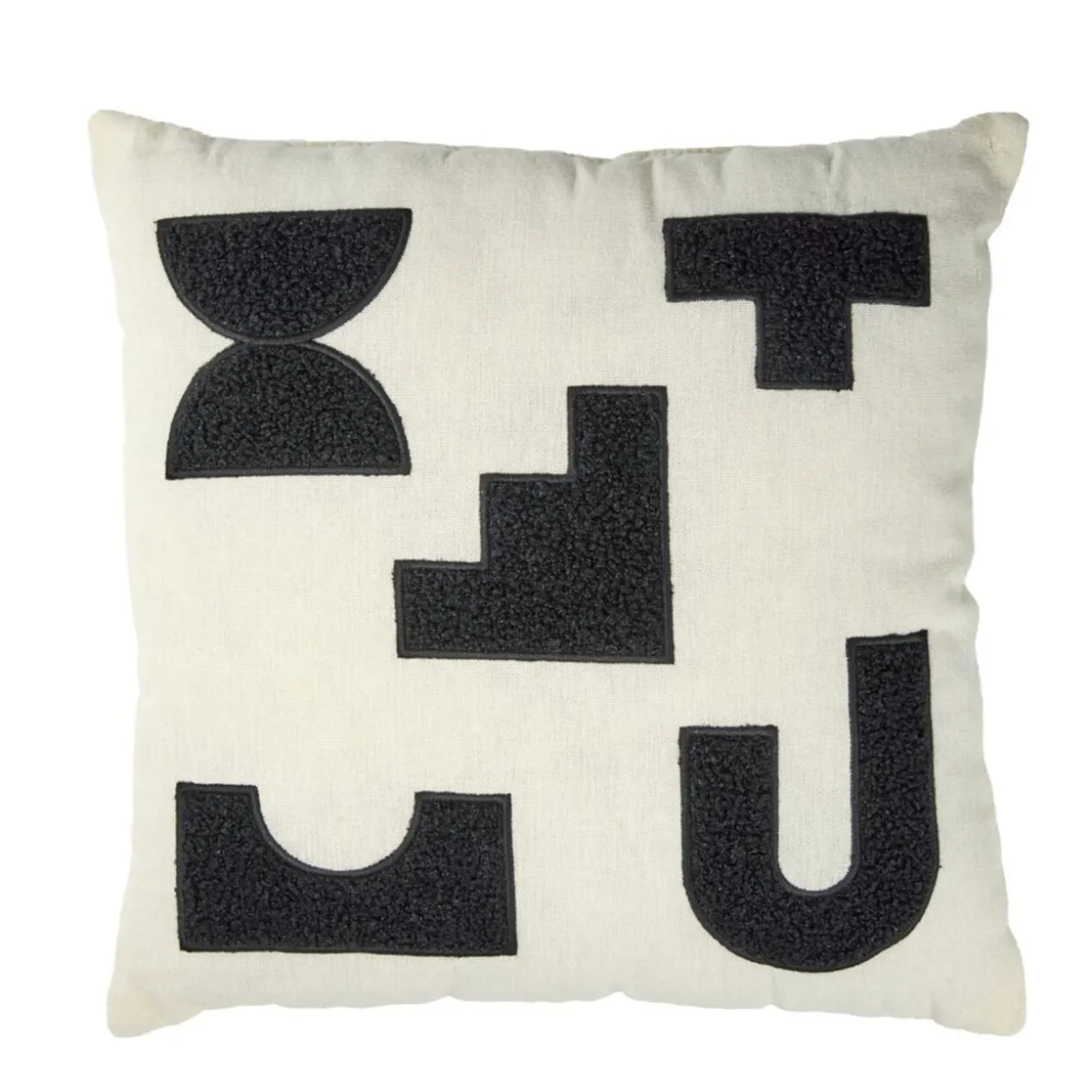 Coussin carré motif effet bouclette 40x40cm (2 modèles)