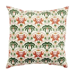 Coussin carré style ethnique motifs palmiers et tigres queues forme coeur 40x40cm < Gifi Best