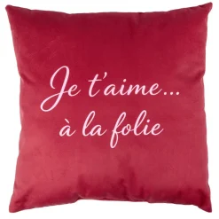 Coussin carré thème amour rouge et rose 40x40cm (3 modèles) < Gifi Hot