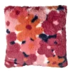 Coussin carré vintage motif fleurs rose blanc orange 40x40cm