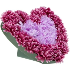 Coussin Chrysanthème artificiel forme coeur violet < Gifi Best