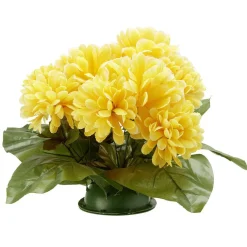 Coussin chrysanthème artificiel 15 têtes jaune < Gifi Outlet
