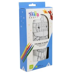 Coussin à colorier et ses 4 crayons