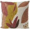 Coussin déco art floral 45x45cm orange