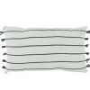 Coussin déco tufté rayures 30x50cm blanc