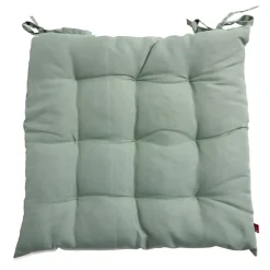 Coussin de chaise carré à nouettes polyester vert 38x38cm