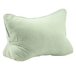 Coussin de dos polyester côtelé 55x35xÉp10cm (2 modèles vert ou blanc)
