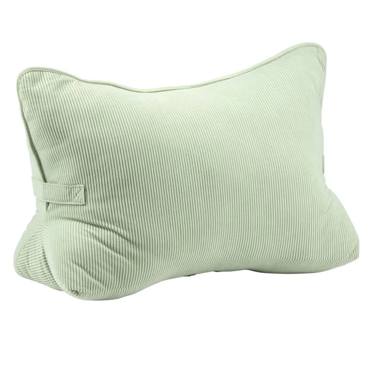 Coussin de dos polyester côtelé 55x35xÉp10cm (2 modèles vert ou blanc)