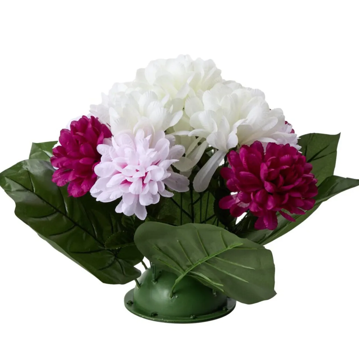Coussin de fleur chrysanthèmes rose et blanc Ø30xH37cm