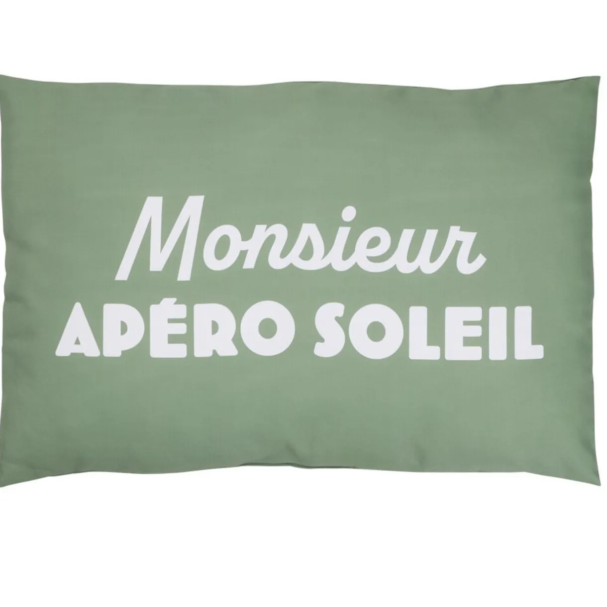 Coussin de jardin rectangulaire Monsieur apéro soleil vert et blanc 40x60cm < Gifi Clearance
