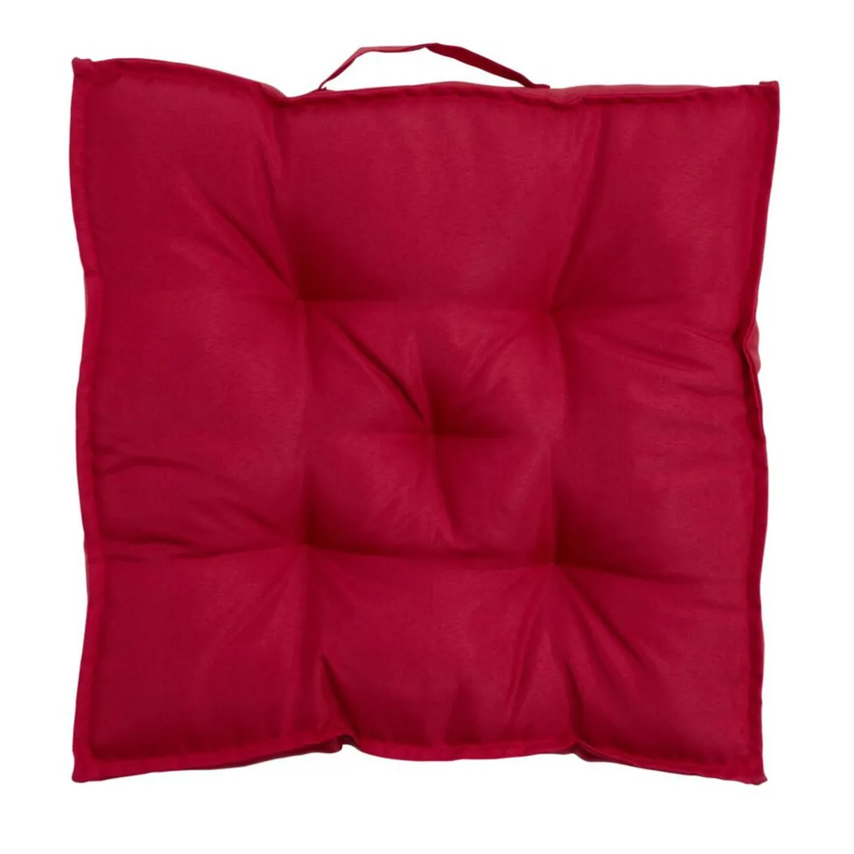 Coussin de sol assise carrée matelassée rouge 45x45cm < Gifi Discount