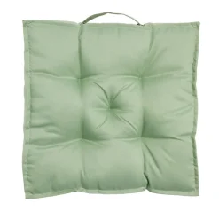 Coussin de sol assise carrée matelassée vert 45x45cm