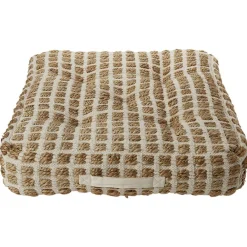 Coussin de sol à carreaux 50x50cm beige