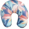 Coussin de voyage microbilles support nuque ergonomique tropical 28x28cm < Gifi