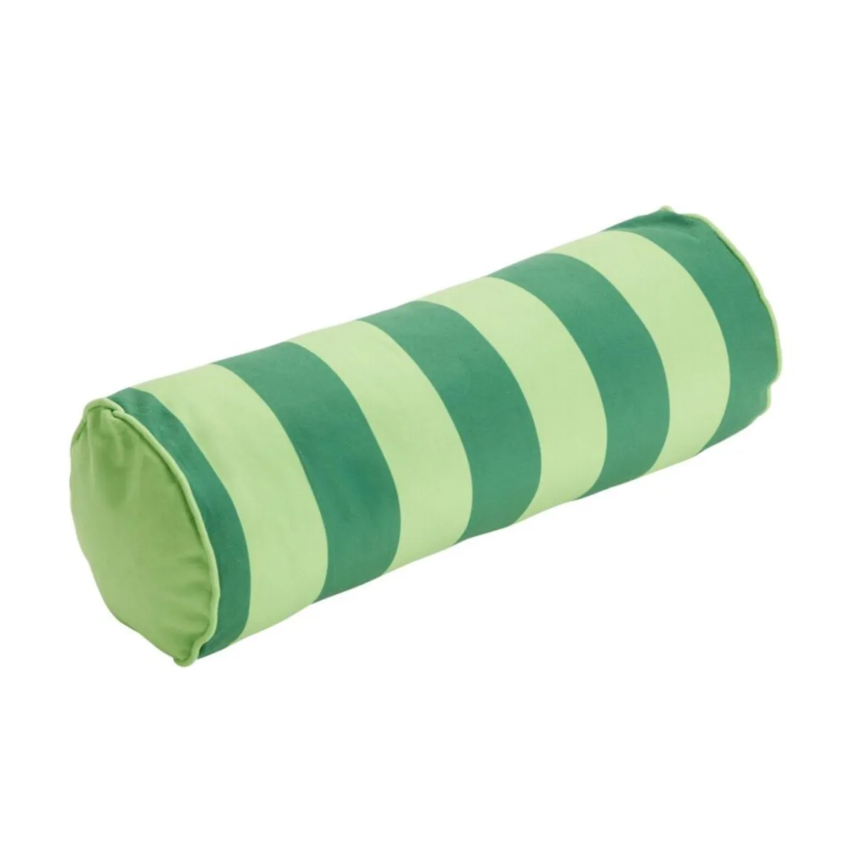 Coussin forme boudin bayadère rayures colorées Ø15x40cm (2 modèles rouge ou vert ) < Gifi
