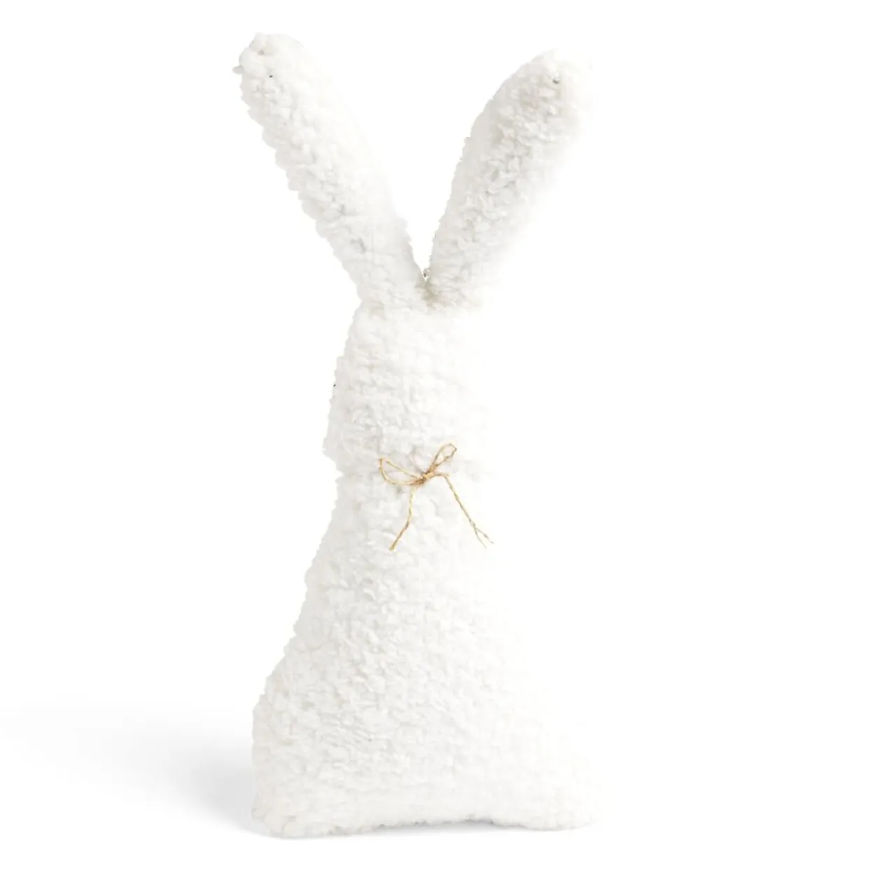 Coussin forme lapin aspect moutonné beige 25x47cm
