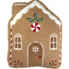 Coussin forme maison pain d'épice Noël tissu bouclette L40X30XH6 cm marron < Gifi Clearance