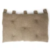 Coussin pour tête de lit en tissu bouclette vert olive 70x50cm