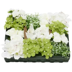 Coussin printanier fleur artificielle 36x36xH10cm