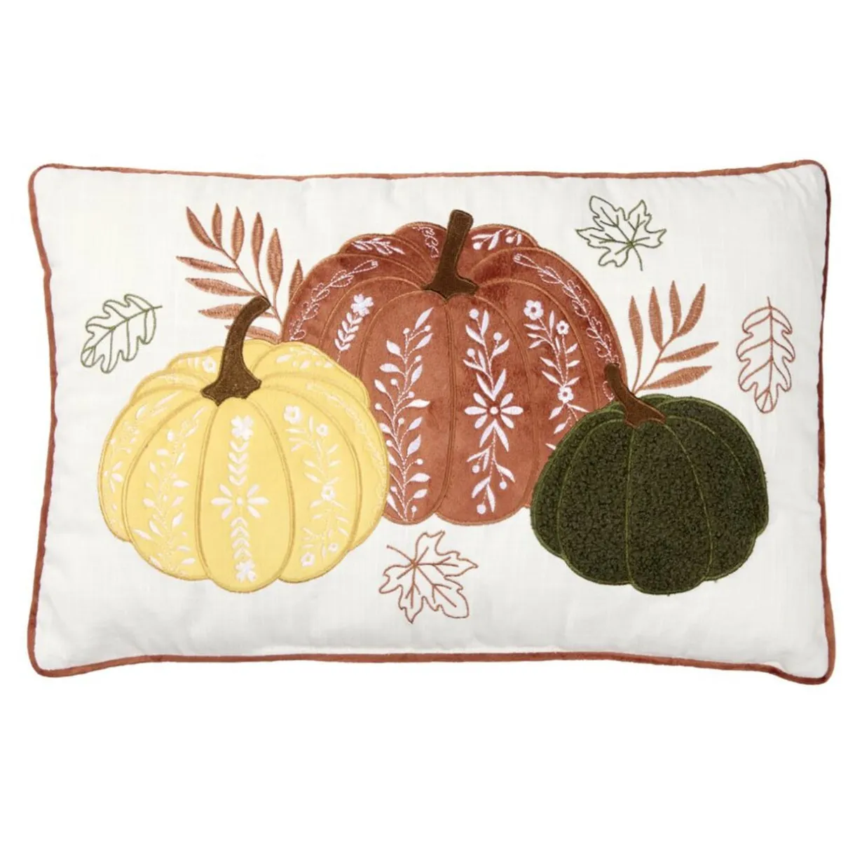 Coussin rectangulaire blanc motif 3 citrouilles 30x50cm < Gifi Outlet