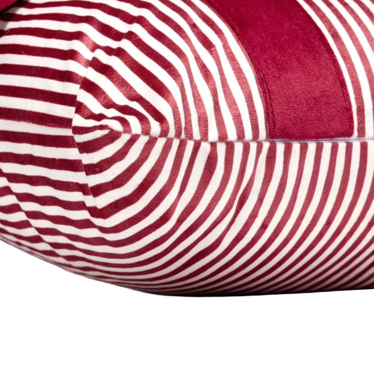 Coussin rectangulaire imprimé Noël avec noeud polyester L50X30 cm rouge et blanc