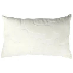 Coussin rectangulaire motif organique relief velours blanc 30x50cm < Gifi Discount