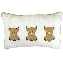 Coussin rectangulaire vache Highland fausse fourrure 50x30cm < Gifi Online