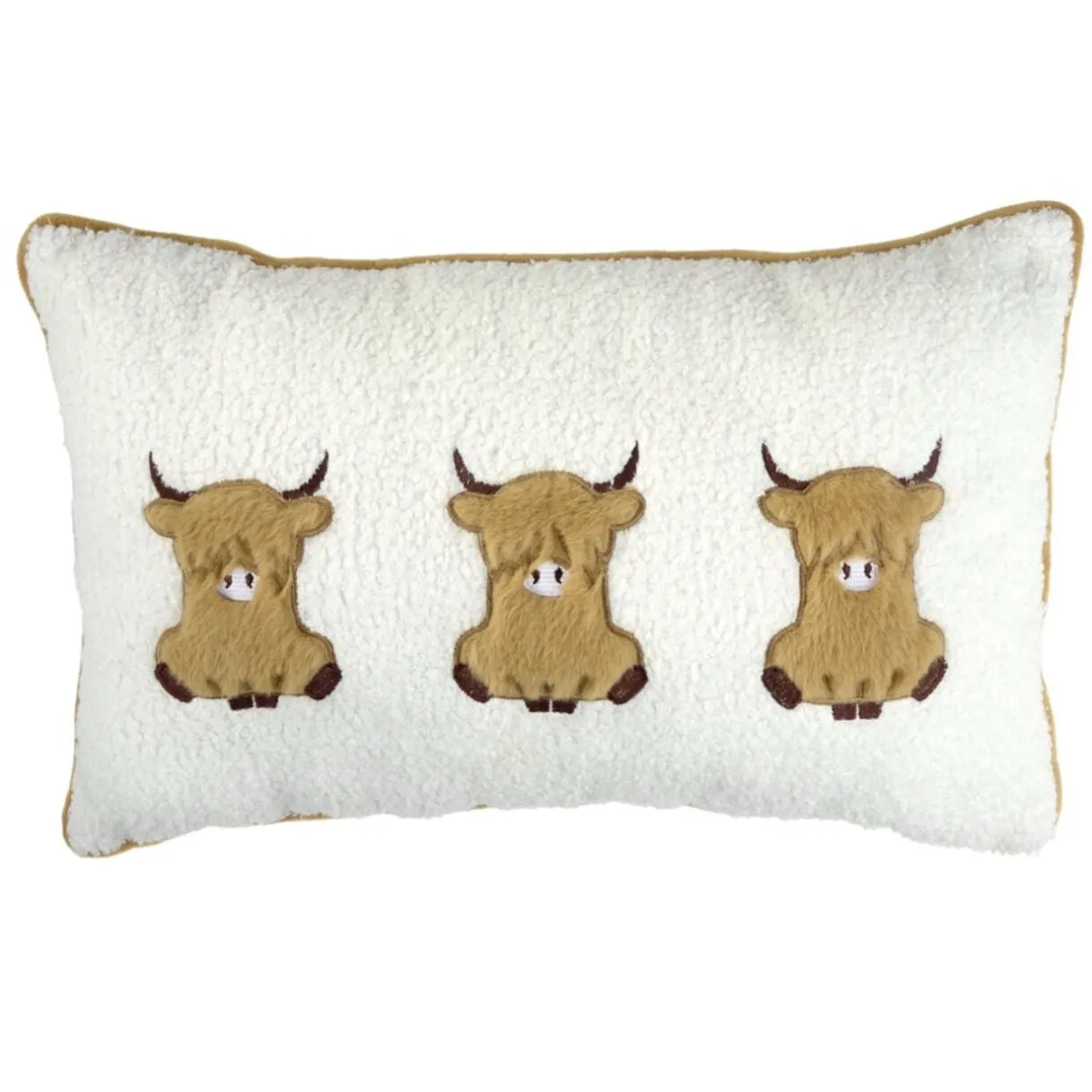 Coussin rectangulaire vache Highland fausse fourrure 50x30cm < Gifi Online