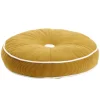 Coussin rond côtelé façon tranche de citron jaune Ø35cm