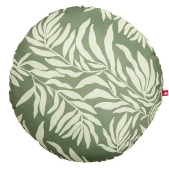 Coussin rond motif feuillage vert et beige Ø40xép12cm < Gifi Best