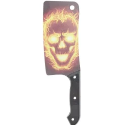 Couteau de boucher factice thème Halloween plastique noir L29cm (2 modèles)