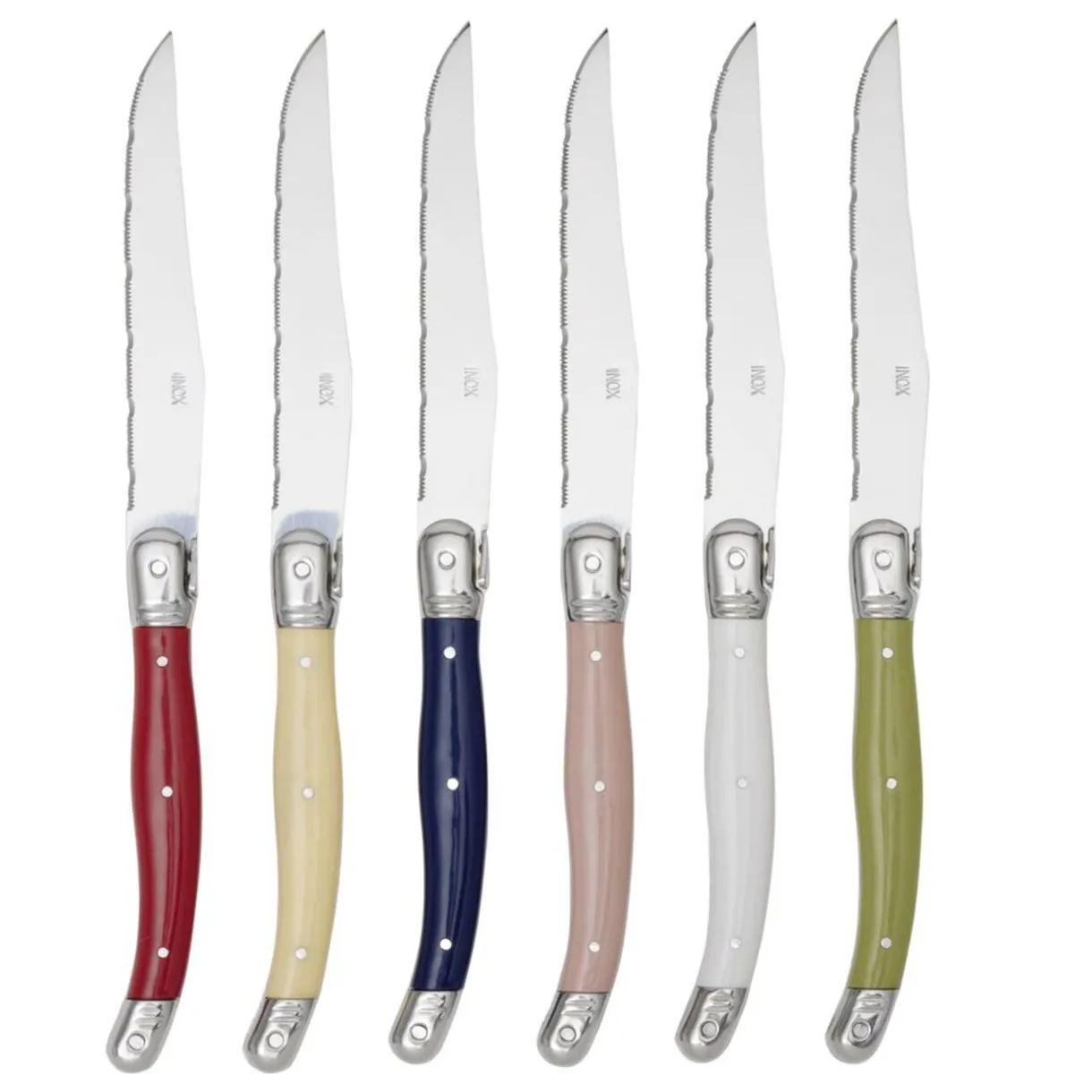 Couteau à steak inox et ABS x6 < Gifi