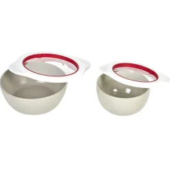 Couvercle alimentaire x2 blanc et rouge Ø25 et Ø31cm