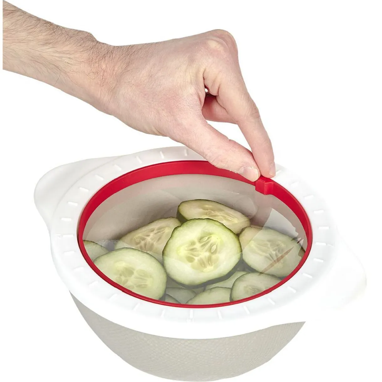 Couvercle alimentaire x2 blanc et rouge Ø13 et Ø16cm < Gifi Online