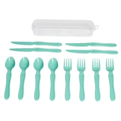 Couvert à pique-nique 4 personnes x12 bleu < Gifi Outlet
