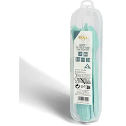 Couvert à pique-nique 4 personnes x12 bleu < Gifi Outlet