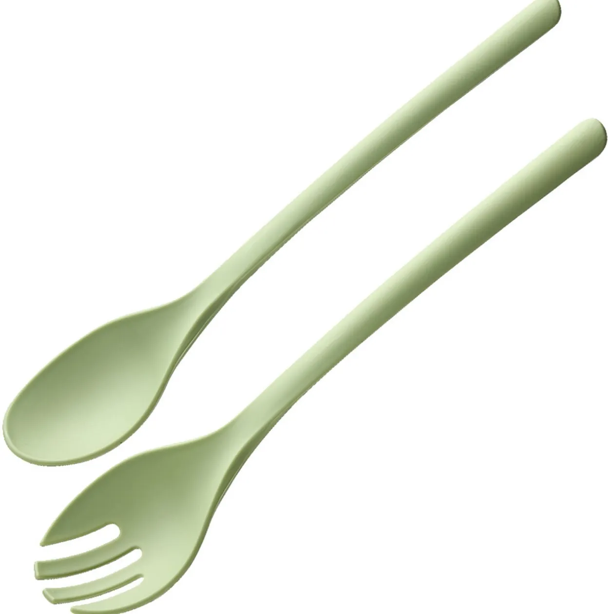 Couverts à salade x2 plastique vert céladon L26,5cm