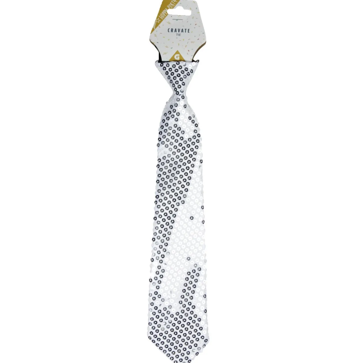 Cravate à sequins L35cm - 2 modèles doré ou argenté