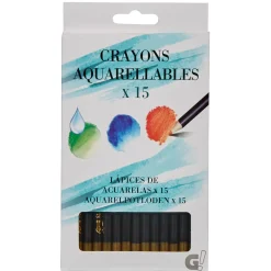 Crayon aquarellable en bois x15