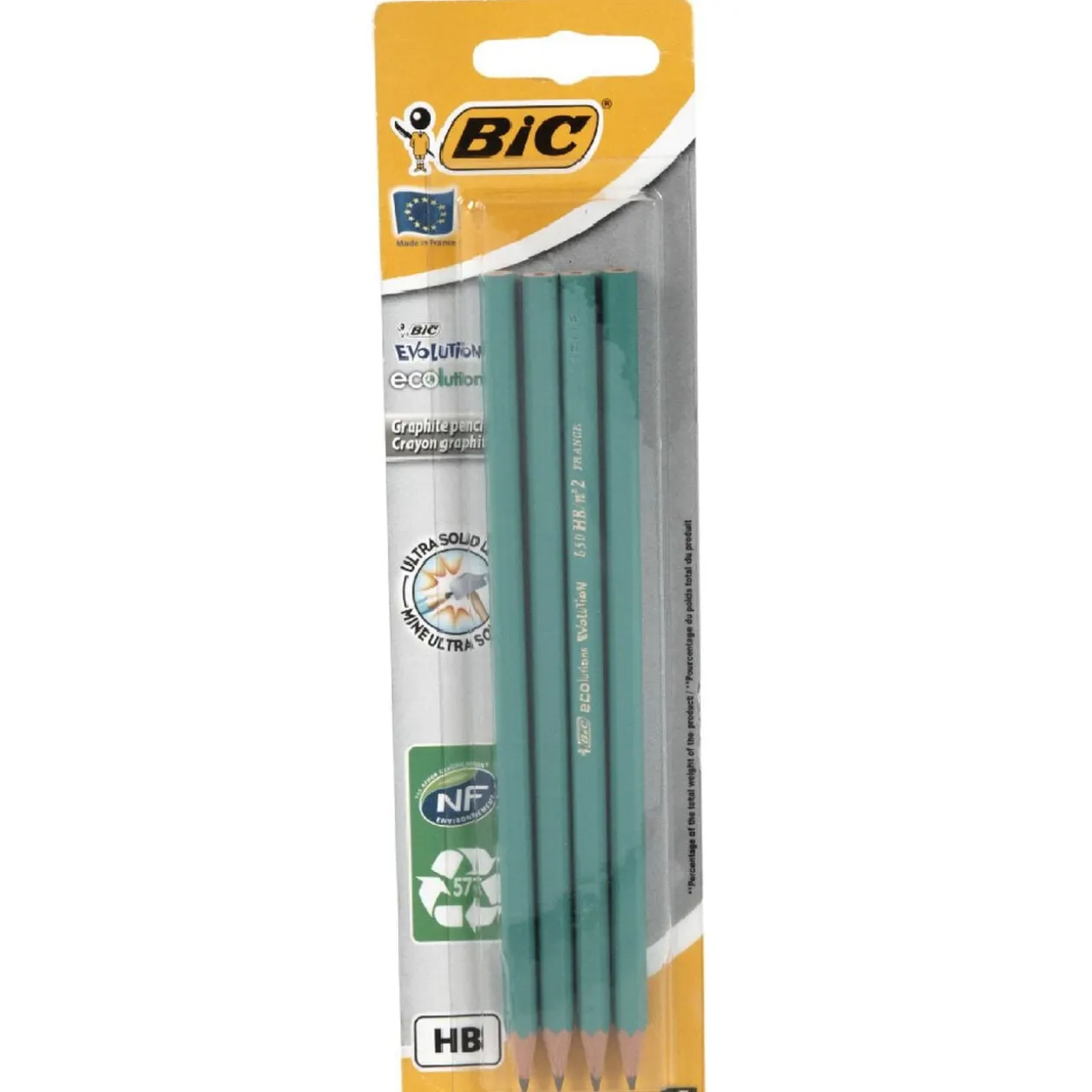 Crayon graphite x4 HB hexagonal