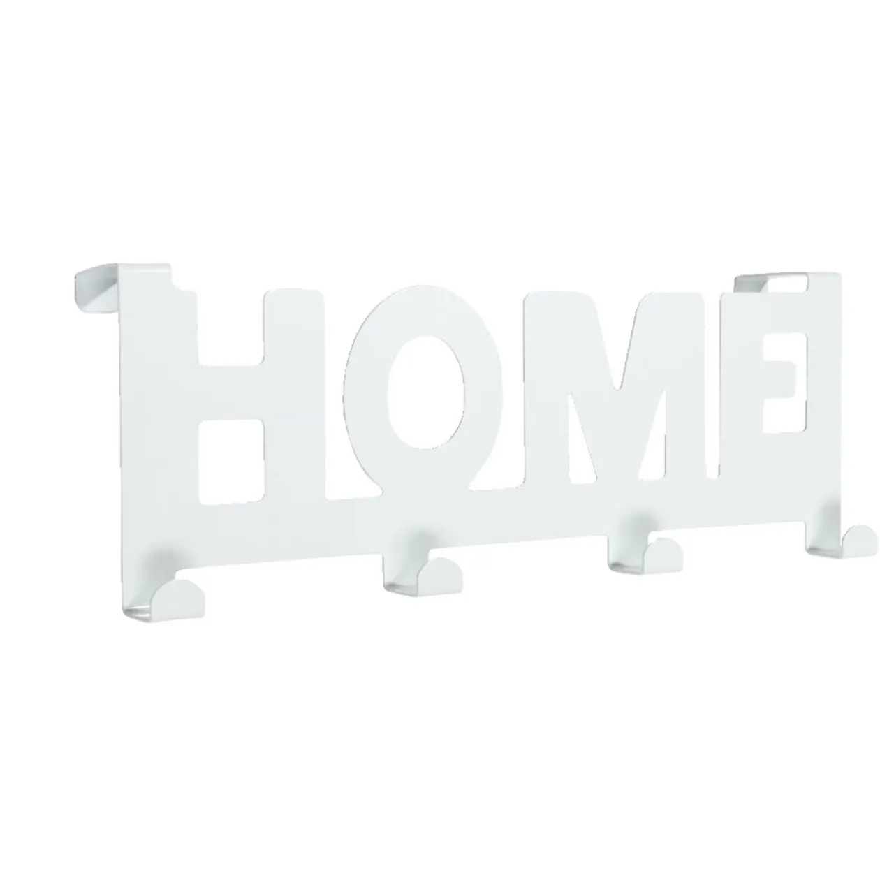 Crochet de porte HOME en métal blanc ou noir 36,5x16,5cm - 2 modèles