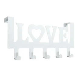 Crochet de porte LOVE en métal blanc ou noir 36,5x16,5cm - 2 modèles