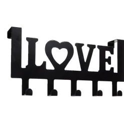 Crochet de porte LOVE en métal blanc ou noir 36,5x16,5cm - 2 modèles