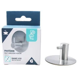 Crochet de salle bain gris à coller