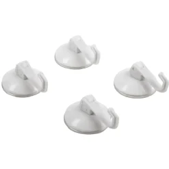 Crochet ventouse x4 blanc plastique