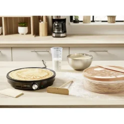 Crépière électrique en alu noir Ø30cm 1200W < Gifi Discount