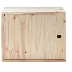 Cube de rangement 1 porte pin naturel < Gifi New