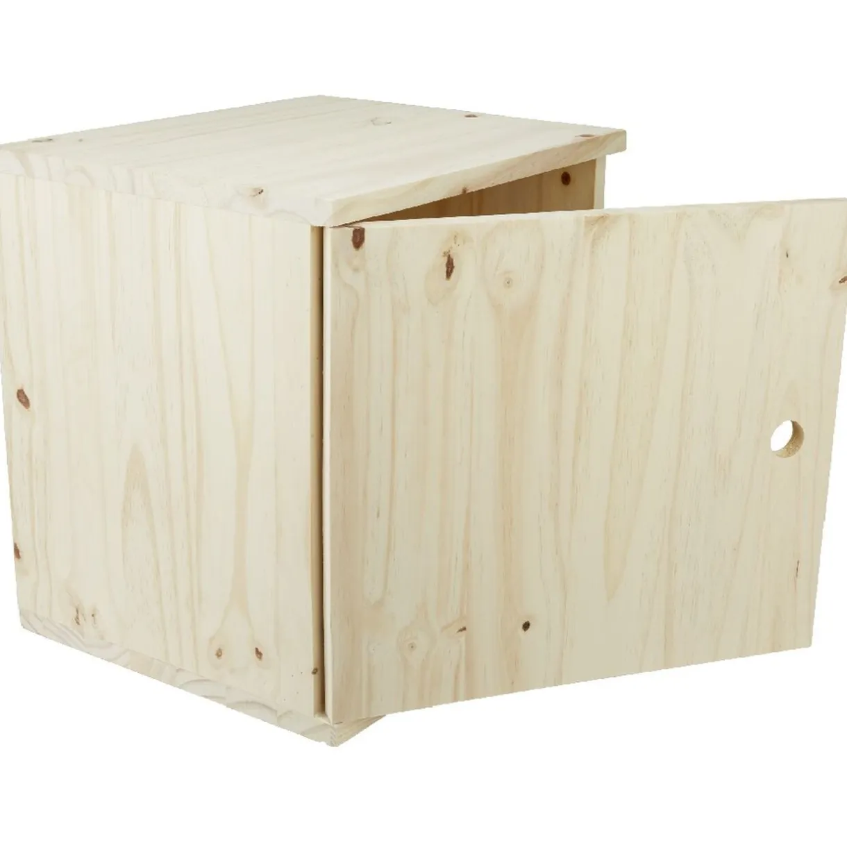Cube de rangement 1 porte pin naturel < Gifi New