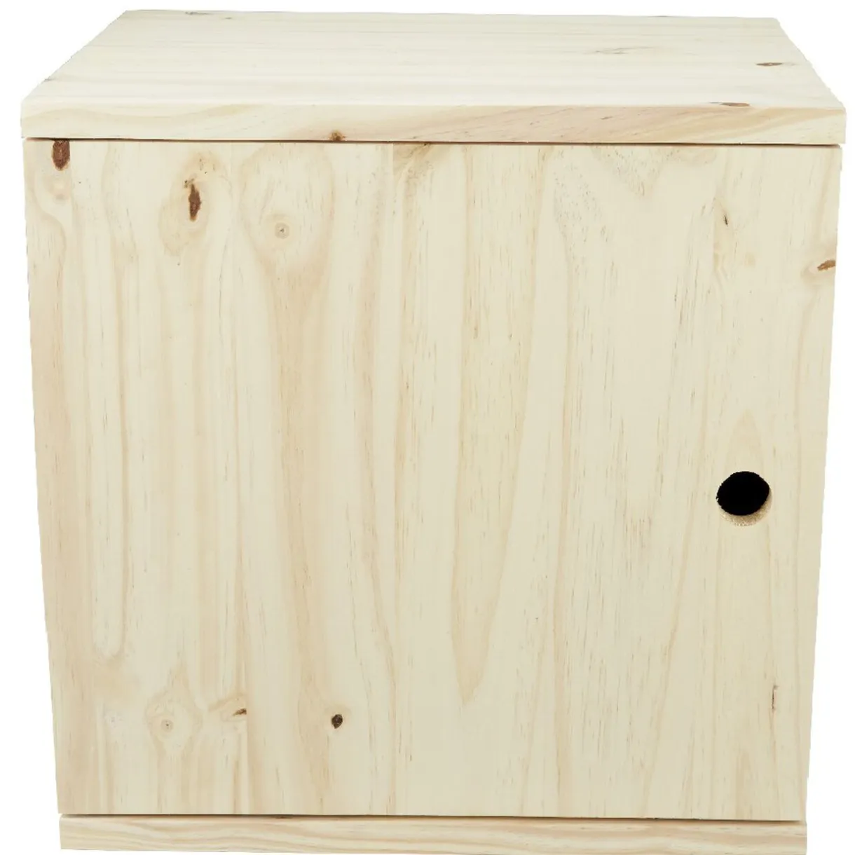 Cube de rangement 1 porte pin naturel < Gifi New