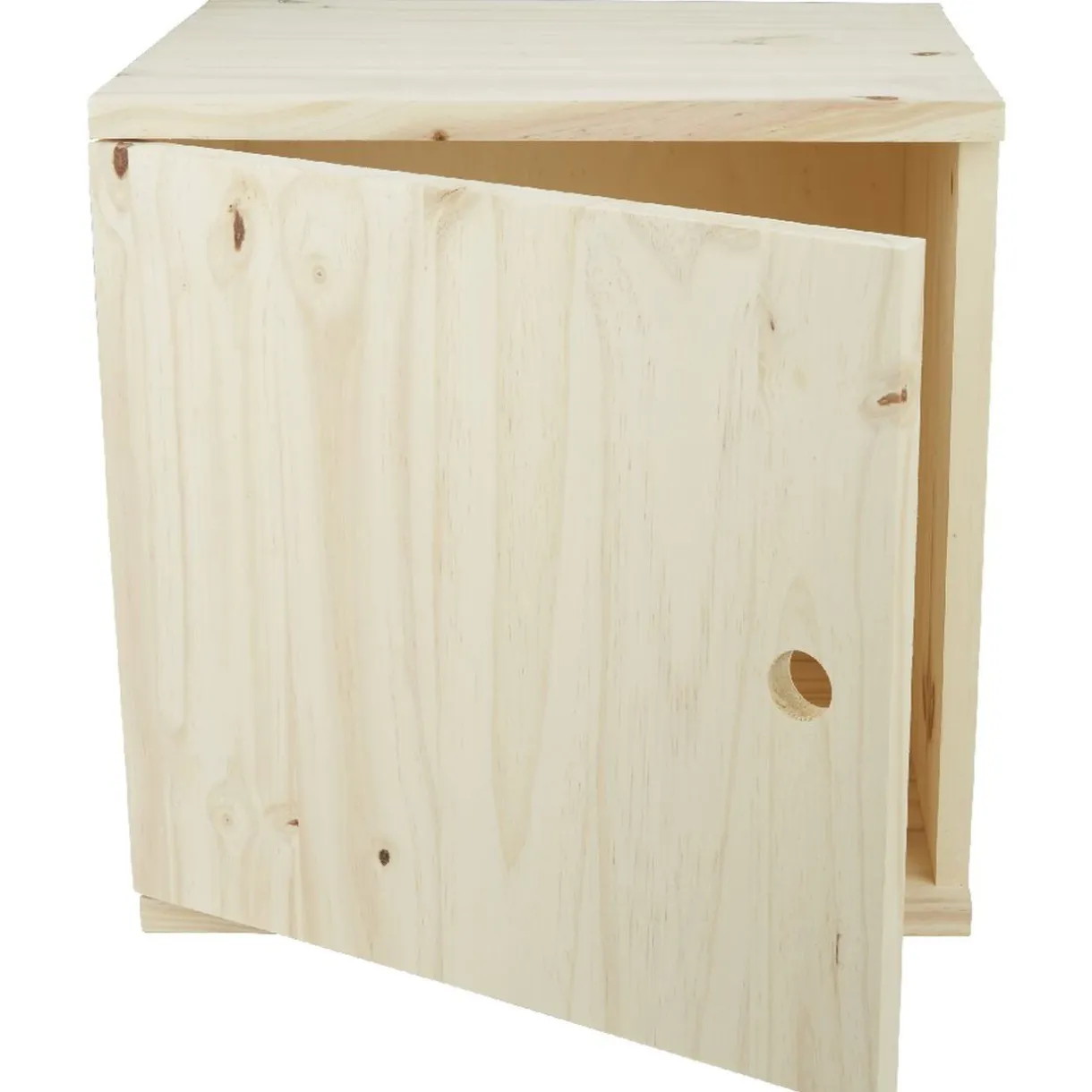 Cube de rangement 1 porte pin naturel < Gifi New